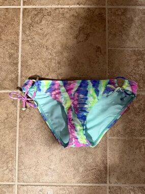 Aeropostale Tie-Dye Pastel Side-Tie Bikini Bottoms - Aqua, Pink, Purple, Yellow